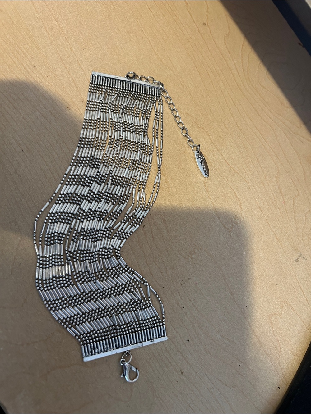 Plunder silver and white beaded multi-strand bracelet
